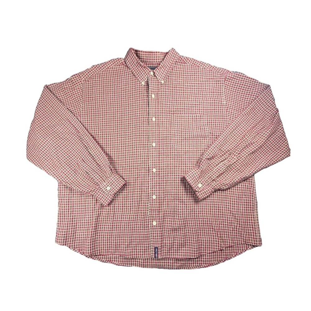 VTG Abercrombie & Fitch Red Plaid Button Down Shirt Mens XL Y2K Preppy Cotton